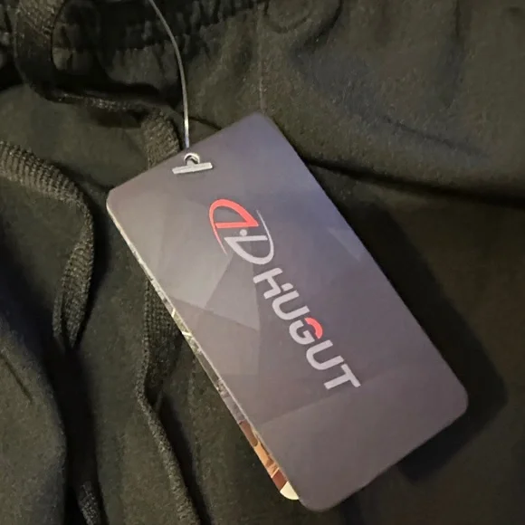 NWT Hugut Mens Cargo Shorts Utility Zipper Pocket Athletic Casual Black Size M - Picture 6 of 7